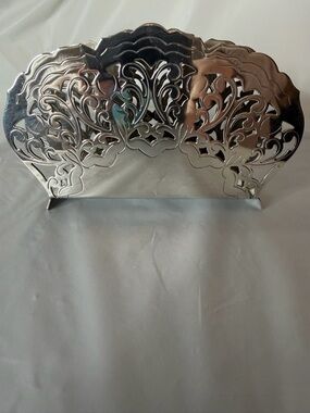 Vintage Silver Plated Metal Napkin/Letter Holder - Made in Denmark